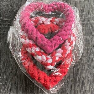 🔥 5/$25 LOT OF 3 NIP Heart Rope Bone Toys for Dogs Rope Bone Toy SET for Dogs